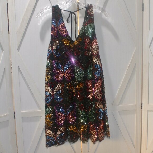 Free People Fly Me Away Sequin Mini Dress - Picture 6 of 10